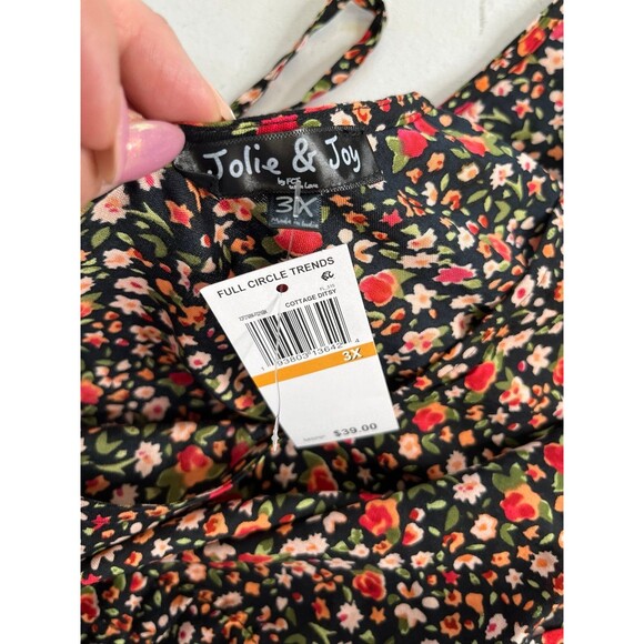 NWT Jolie & Joy Floral Dress Side Cut Outs V-Neck Mini Size 3X #339 - Picture 8 of 12